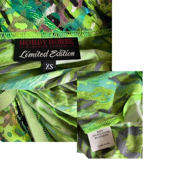 VINTAGE Y2K RARE EQUESTRIAN HOBBY HORSE WESTERN LEOPARD IRRIDESCEN TOP XSMALL #6 - Picture 5 of 5